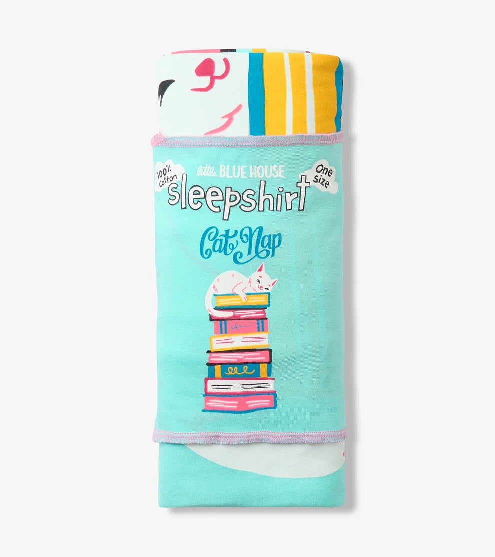 Cat Nap 🍁Little Blue House Women's Sleepshirt O/S