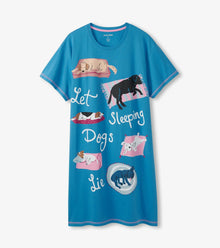Let Sleeping Dogs Lie 🍁Little Blue House Women's Sleepshirt O/S