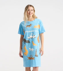 Downward Dog🍁Little Blue House Women's Sleepshirt O/S