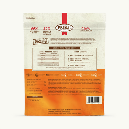 Primal Pet Foods Canine Beef Pronto Formula 4Lb
