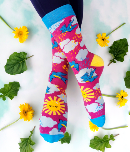 Uptown Sox Ltd. 🍁Women's Ray of Sunshine Socks - Sizes 6-10