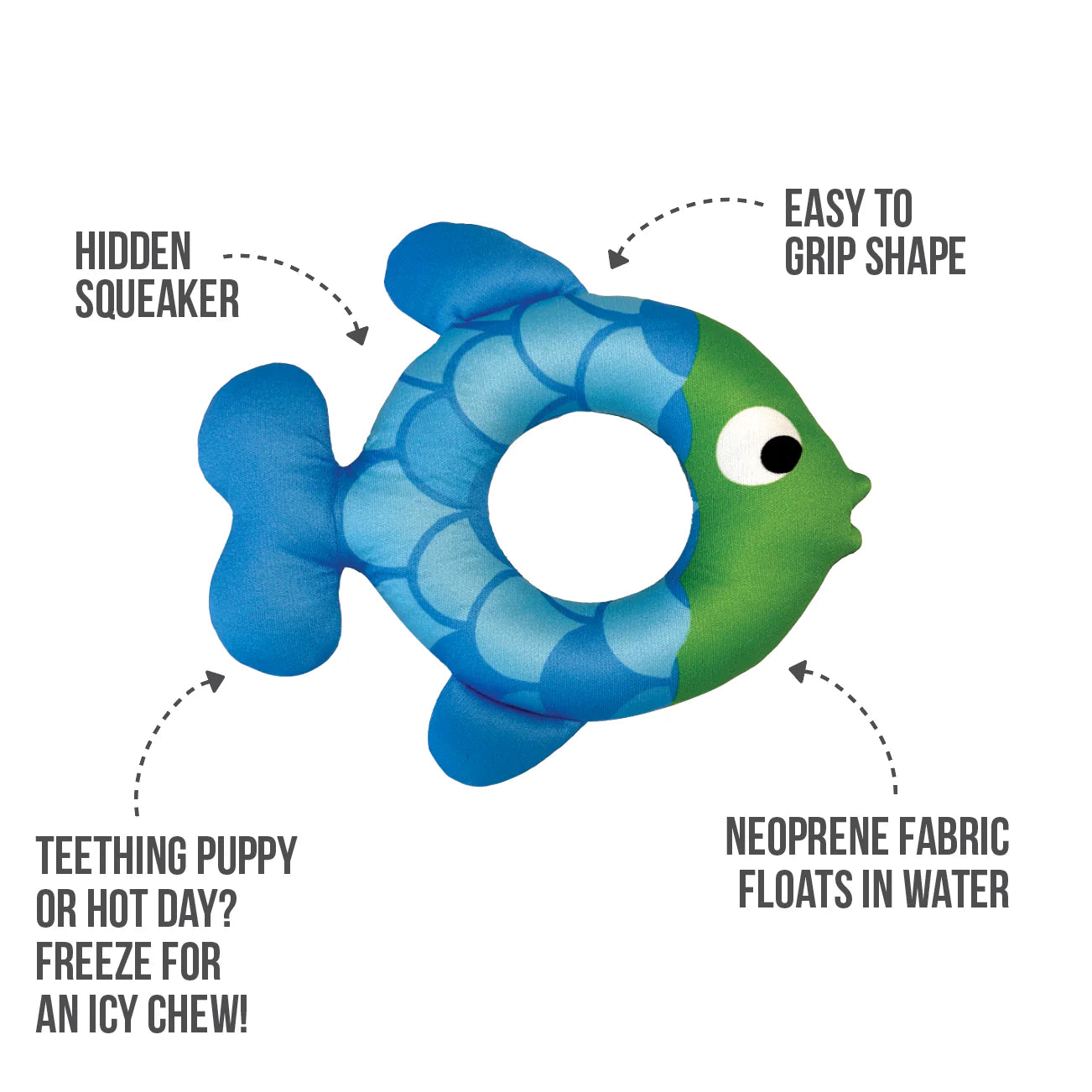 FouFit 🍁Blue Fish Ring Freeze & Float