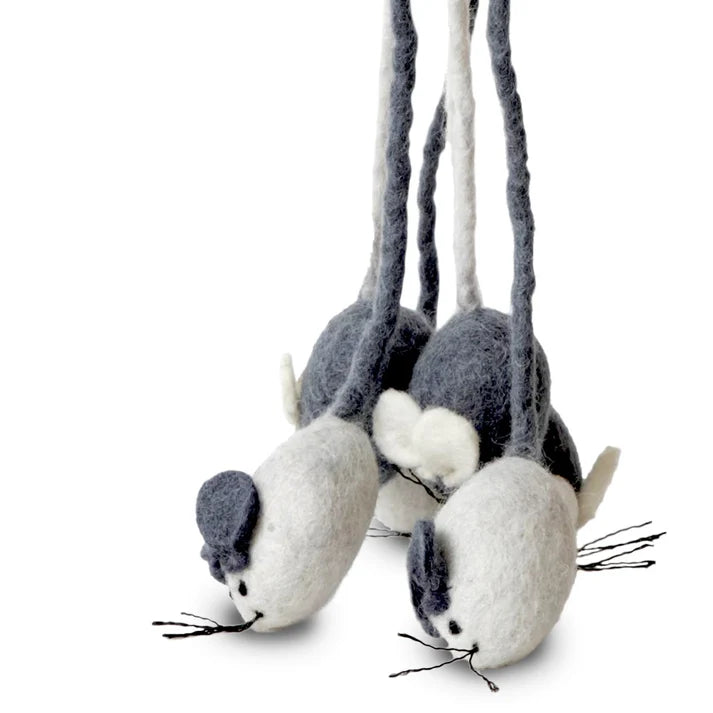 Karma Cat Wool Felt Mouser on a Stick
