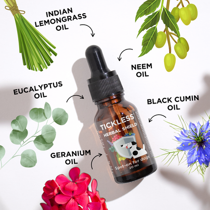 Tickless® Herbal Shield Spot-On – 100% Natural Essential Oil Blend for Dogs 20ml