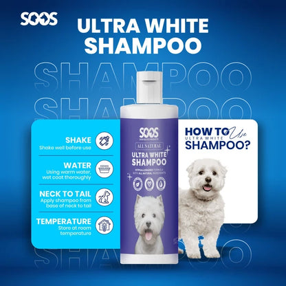 Soos 🍁Ultra White - Hypoallergenic Shampoo for Dogs & Cats  500ml