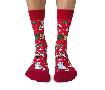 Feline Festive Socks - For Him 🍁 Uptown Sox