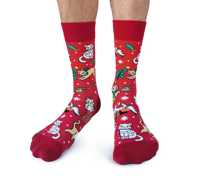 Feline Festive Socks - For Him 🍁 Uptown Sox