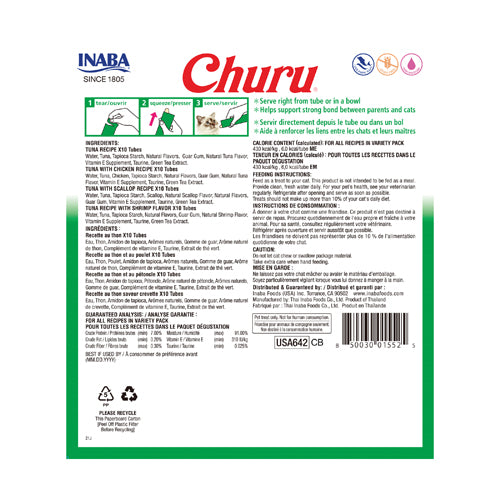 Inaba Churu Purees Tuna & Seafood Recipe - 40 Pack