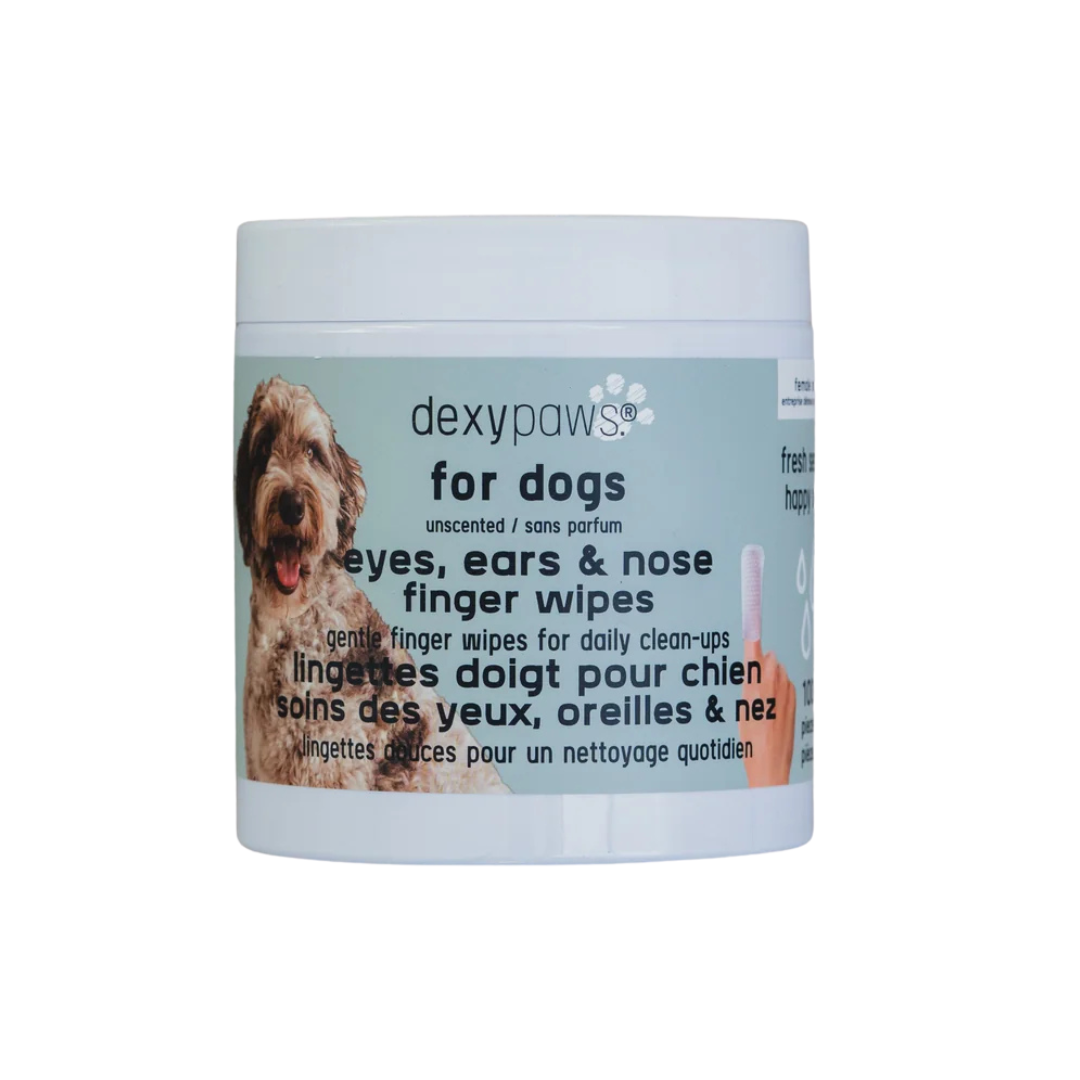 Dexypaws 🍁Finger Wipes For Dogs, Unscented & Gentle For Eyes, Ears & Nose, 100 Count