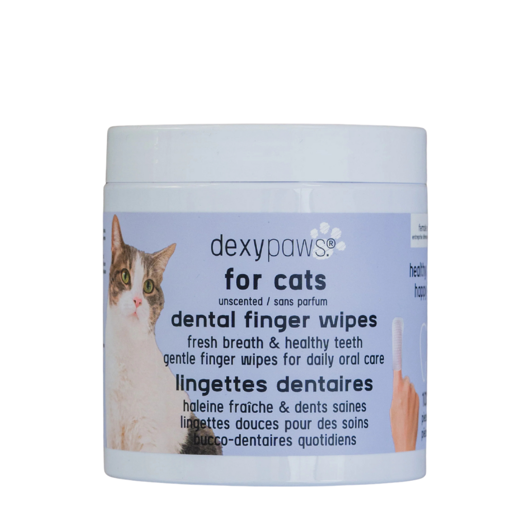 Dexypaws 🍁Finger Wipes For Cats, Unscented & Gentle For Eyes, Ears & Nose, 100 Count