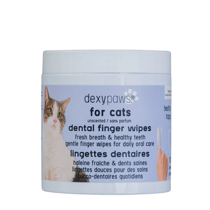 Dexypaws 🍁Finger Wipes For Cats, Unscented & Gentle For Eyes, Ears & Nose, 100 Count