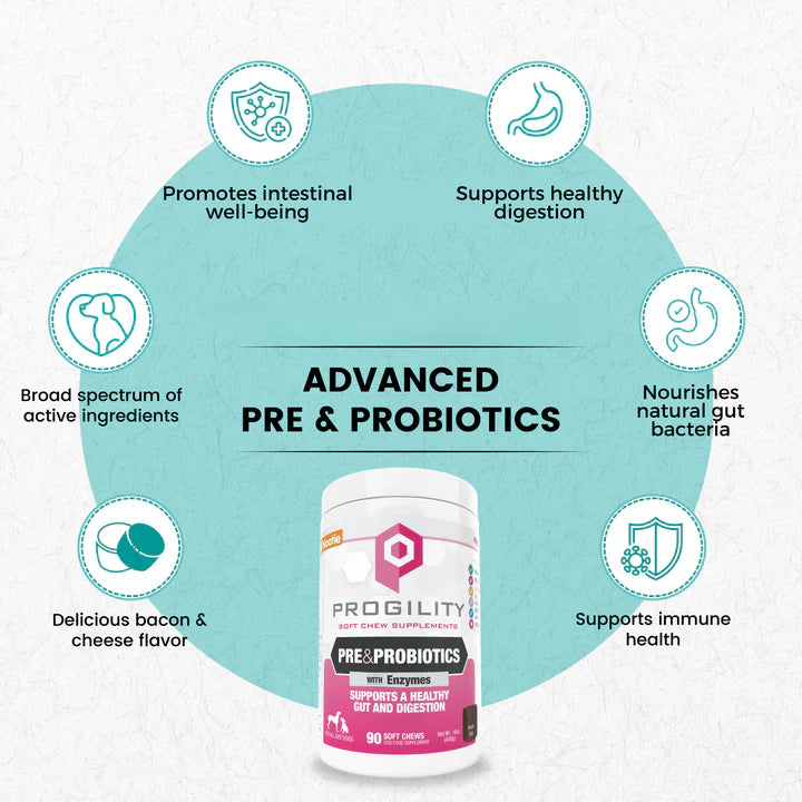 Progility Pre + Pro Biotics with Enzymes for Dogs