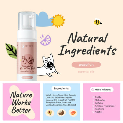 Kin + Kind Energizing Waterless Bath - Grapefruit - 8oz