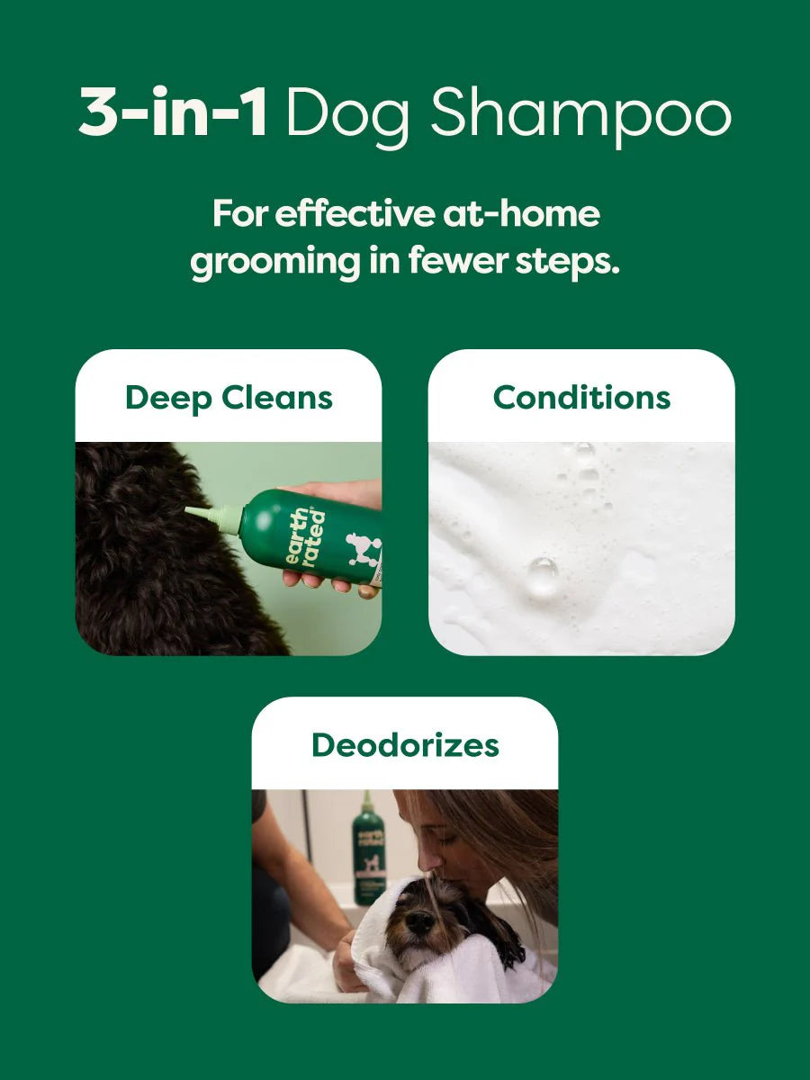 Earth Rated🍁 Double Coat White Tea & Basil 3-in-1 Grooming Shampoo 16oz