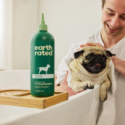 Earth Rated🍁Short Hair White Tea & Basil 3-in-1 Grooming Shampoo 16oz