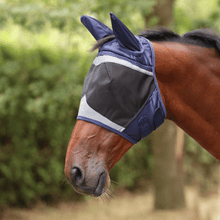 Shires Navy FlyGuard Pro Fine Mesh Fly Mask with Ears & Open Forelock