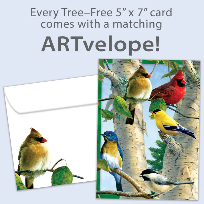 Tree Free Greetings 🍁Favourite Song Birds Blank Card