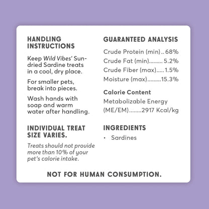 Wild Vibes Treat Co. Wild Vibes Sun Dried Sardines 108g