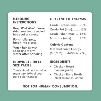 Wild Vibes Treat Co. Chicken Heart & Bone Broth 68g