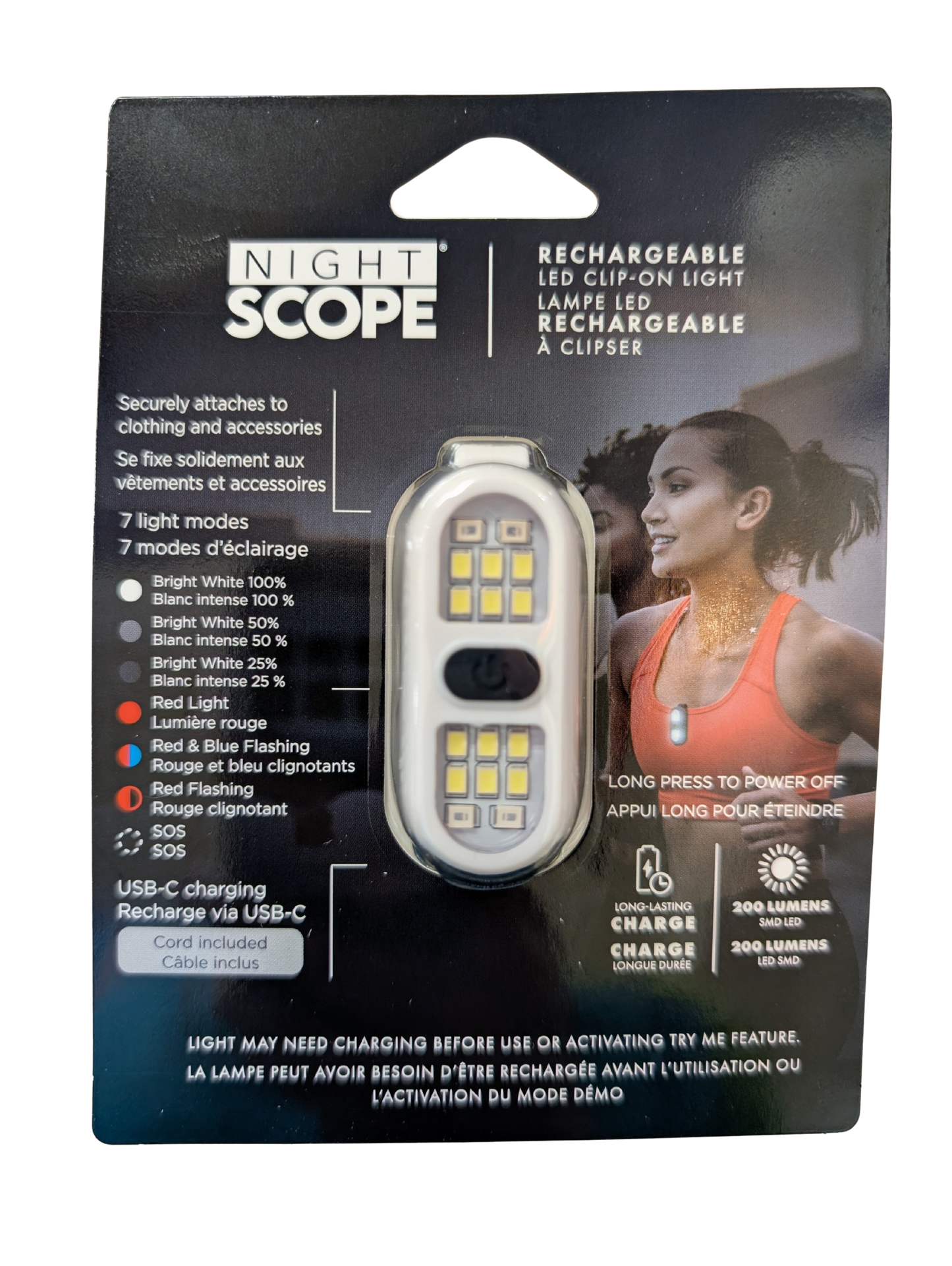 Night Scope LED Clip On Light Asst. Colours