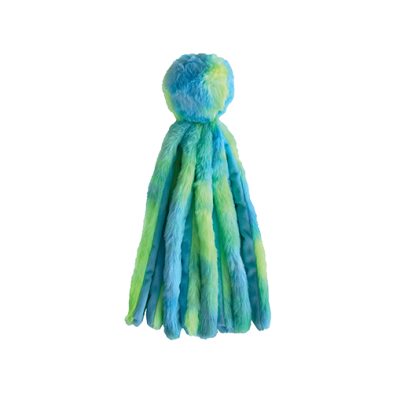 FouFou 🍁Fuzzy Wuzzy Blue & Green Octopus Dog Toy