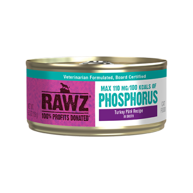 RAWZ Low Phosphorus Turkey Pate with Broth Wet Cat Food 5.5oz