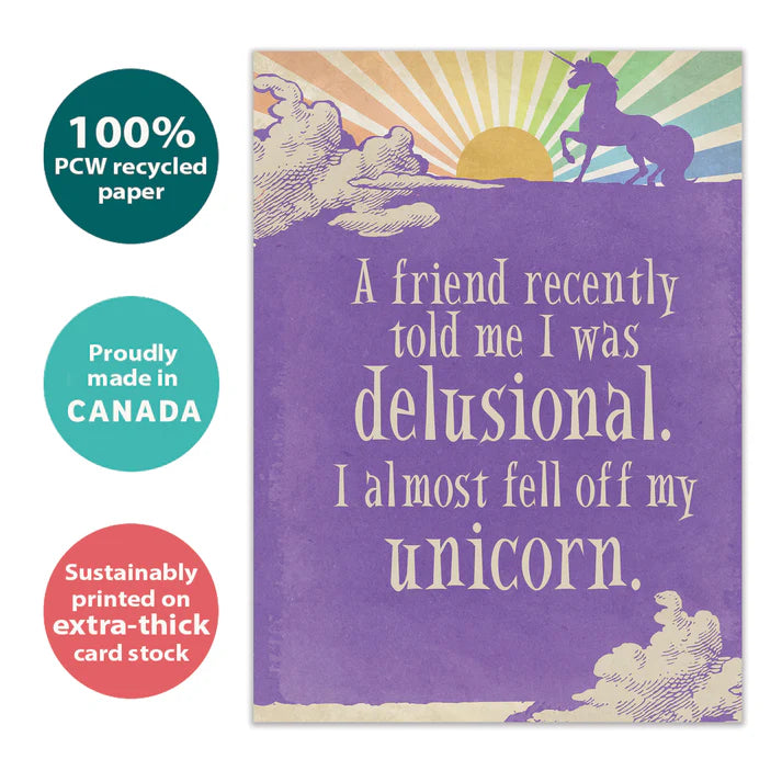 Tree Free Greetings 🍁 Fell off Unicorn Birthday Card