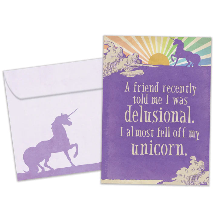 Tree Free Greetings 🍁 Fell off Unicorn Birthday Card