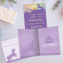 Tree Free Greetings 🍁 Fell off Unicorn Birthday Card