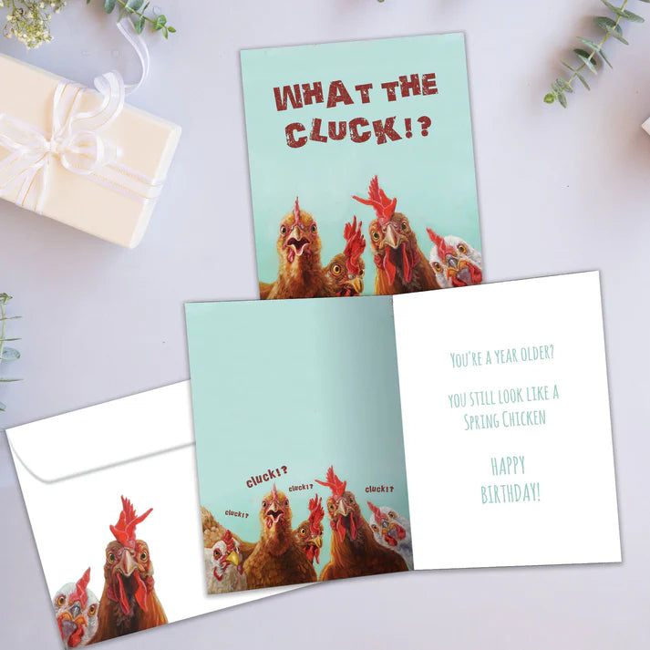 Tree Free Greetings🍁 What the Cluck!? Birthday Card