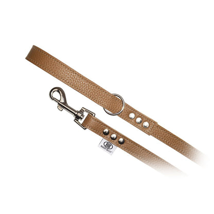 Buddy Belts Caramel All Leather Leash - 3/4" x 4ft