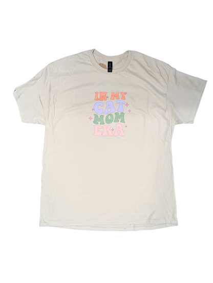 Cat Mom Era T Shirt - Tan