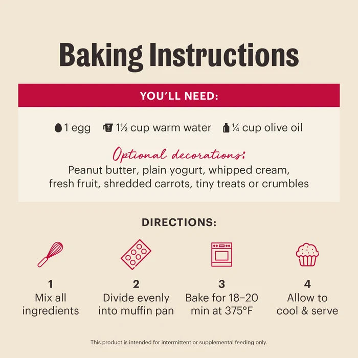 Honest Kitchen Muffin Mix made with Chicken, Apples & Cinnamon