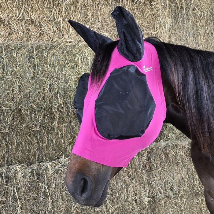 Canadian Horsewear 🍁Fuschia Bug Eye Lycra Fly Mask