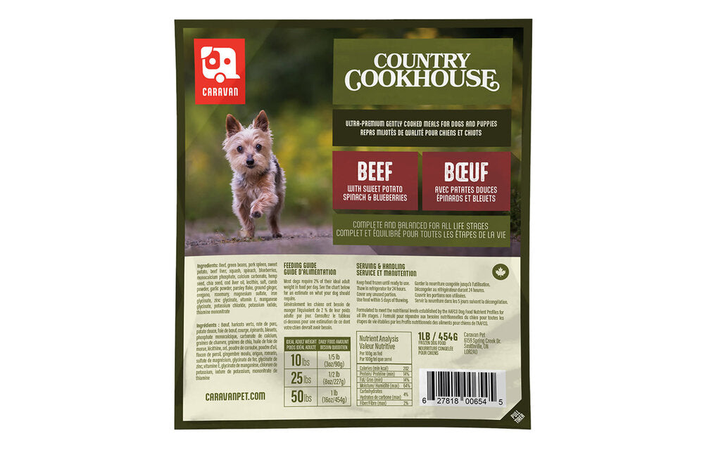 Caravan 🍁Country Cookhouse Gently Cooked Beef for Dogs 6lb Bulk Box
