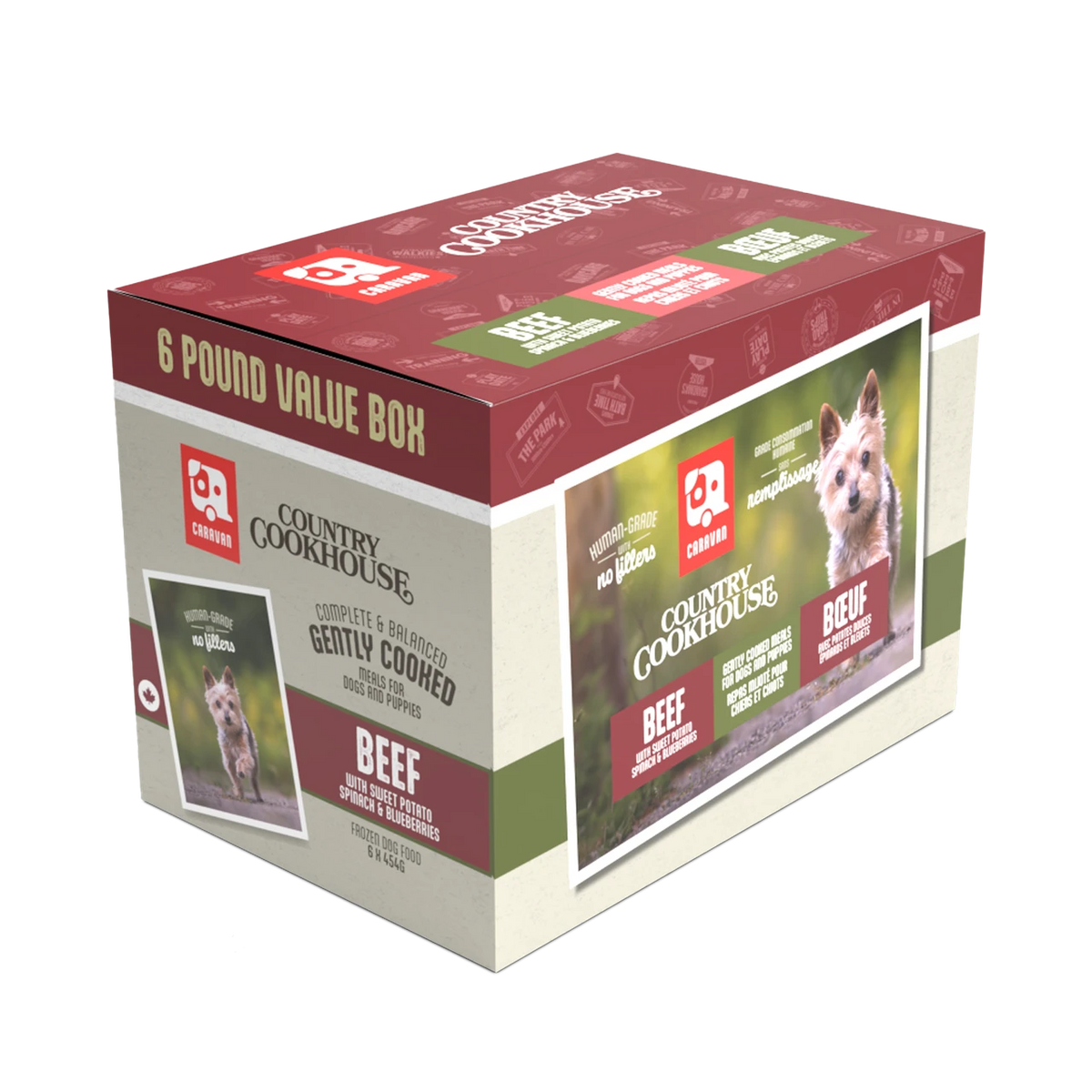 Caravan 🍁Country Cookhouse Gently Cooked Beef for Dogs 6lb Bulk Box