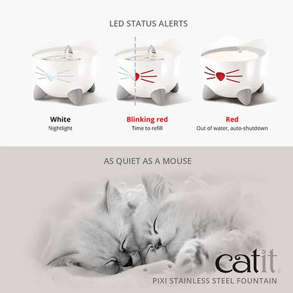 Catit 🍁 PIXI Fountain with Stainless Steel Top 2.5L