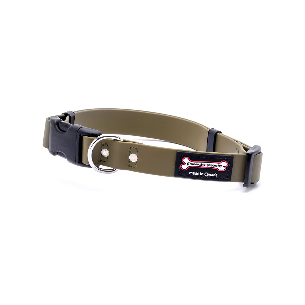 Smoochy Poochy 🍁Khaki Quick Release Biothane Collar