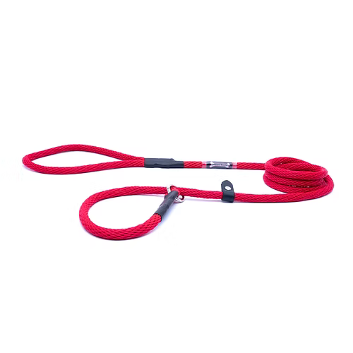 Smoochy Poochy 🍁Red 3/8" x 6'  Slip Lead with Safety