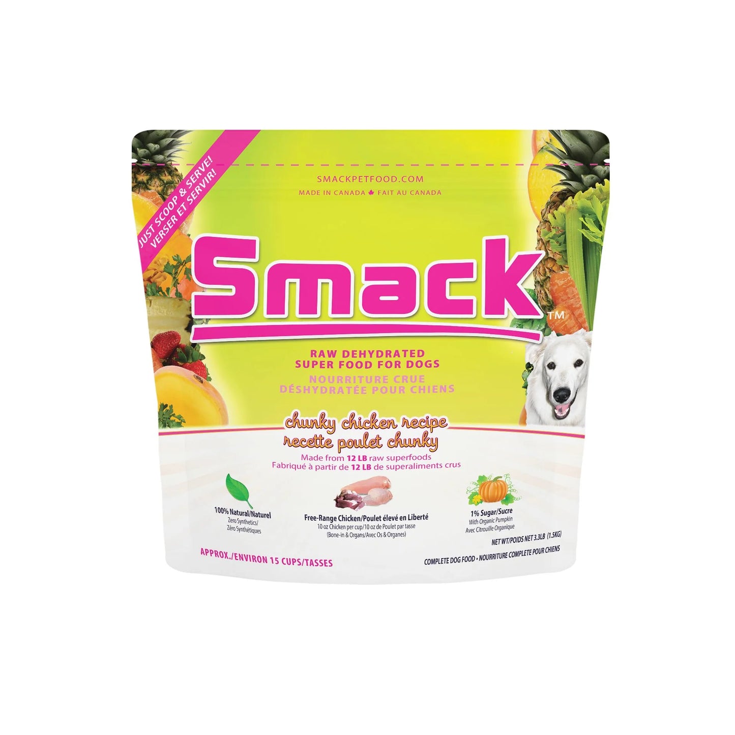 Smack🍁 Chunky Chicken Raw Dehydrated Super Food for Dogs
