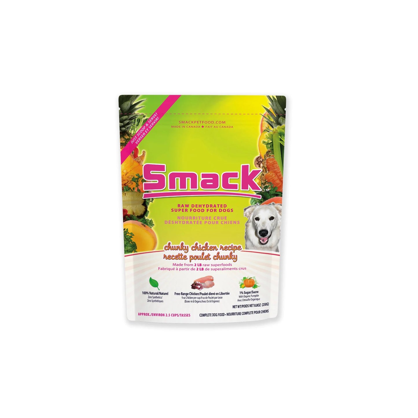 Smack🍁 Chunky Chicken Raw Dehydrated Super Food for Dogs