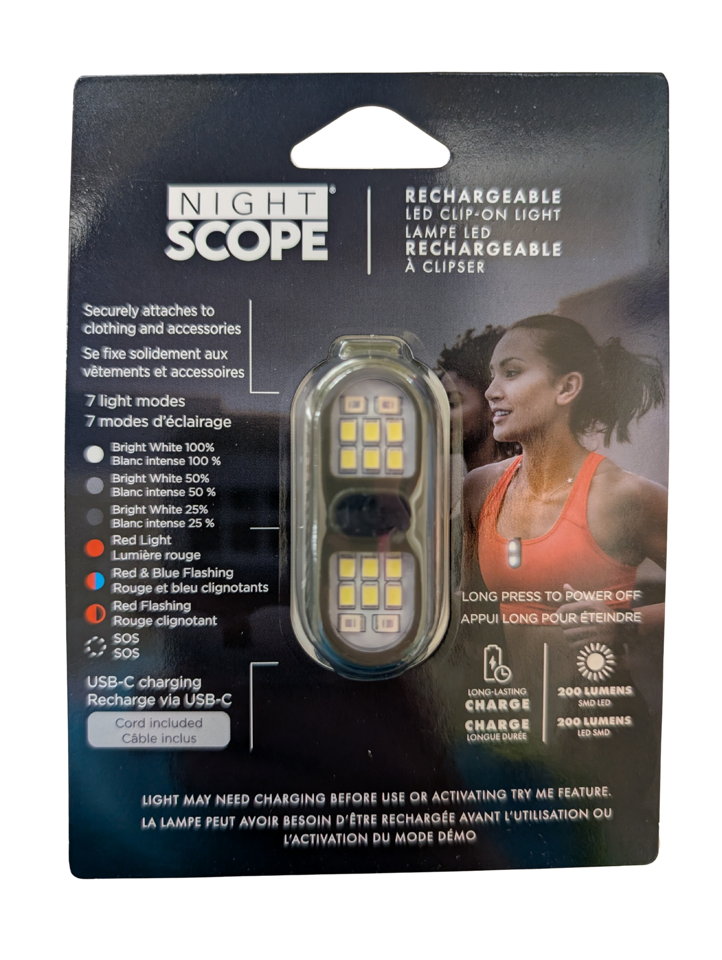 Night Scope LED Clip On Light Asst. Colours