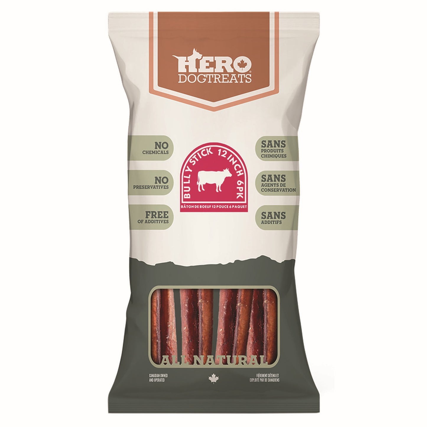Hero Bully Sticks 12 inch 6 Pack