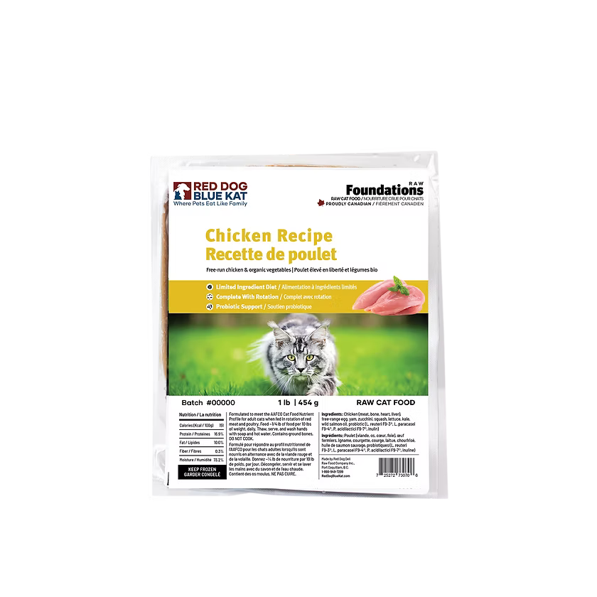 RDBK🍁Foundations Raw Chicken for Cats 4 x 1/4lb
