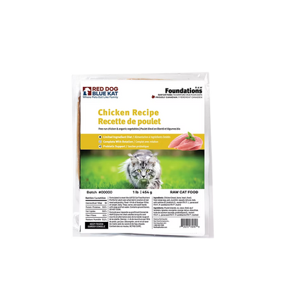 RDBK🍁Foundations Raw Chicken for Cats 4 x 1/4lb