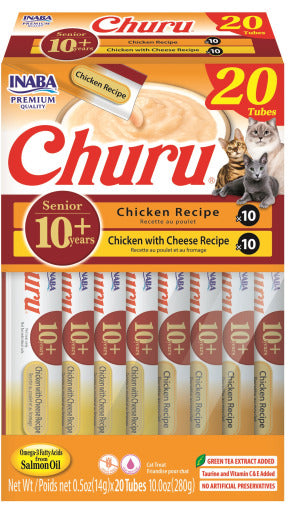Inaba Churu Senior 10+ Variety 20 Pack - Chicken and Chicken with Cheese
