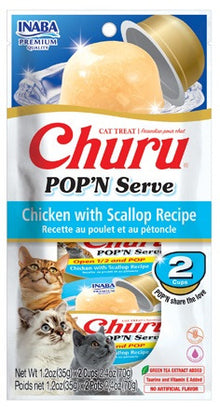 Inaba Churu Chicken with Scallop POP n Serve 2 Pack - 70g