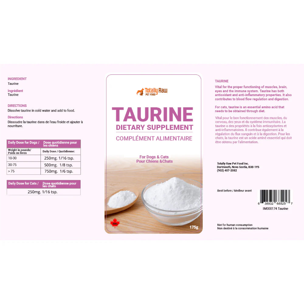 Totally Raw 🍁Taurine for Dogs & Cats  175g