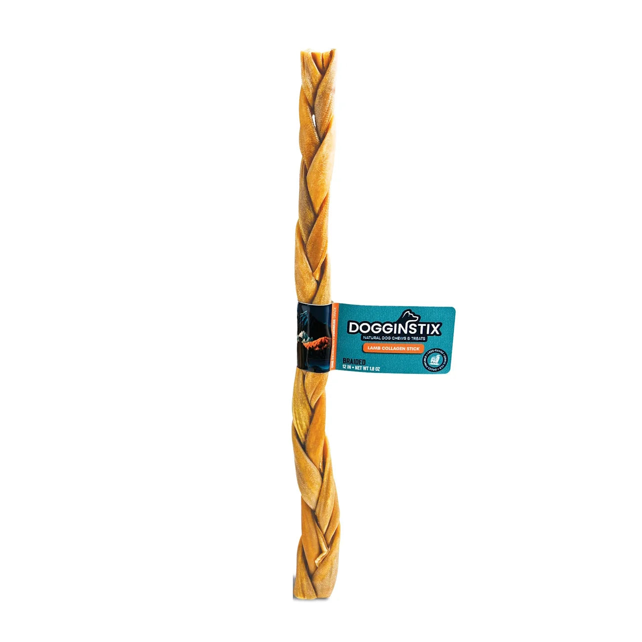 Doggin Stix Braided Lamb Collagen 12"