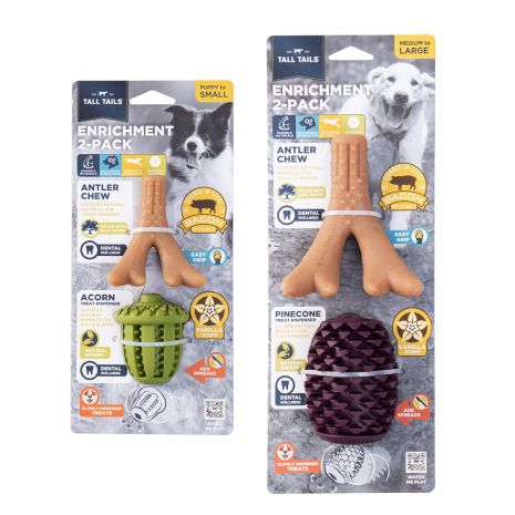 Tall Tails  Enrichment 2pk – Antler/Acorn